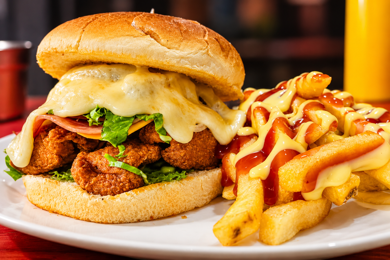 Hamburguesa con papas de La Palma Red